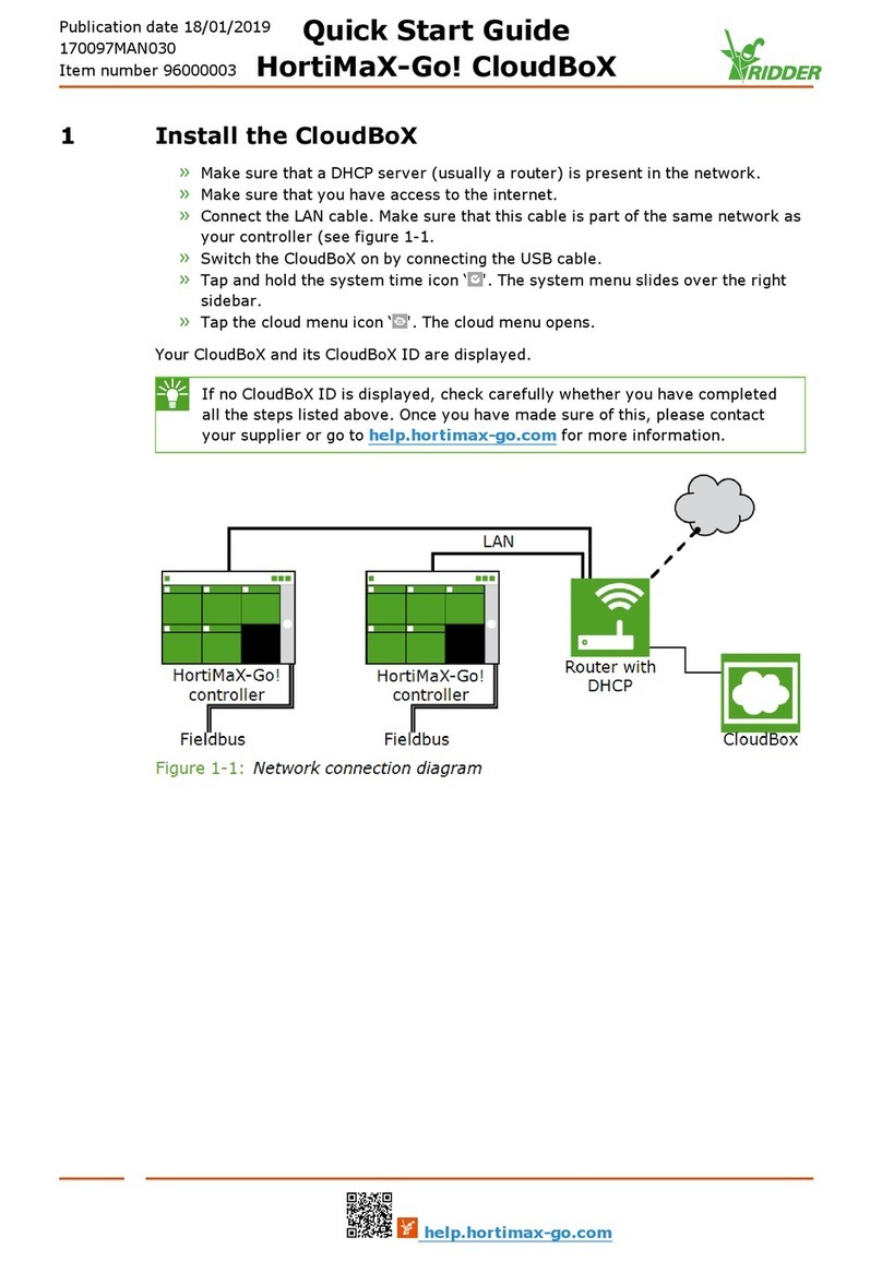 Ridder HortiMaX-Go! CloudBoX quick start guide