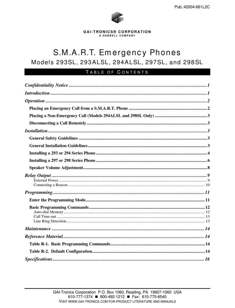 Hubbell GAI-TRONICS S.M.A.R.T. 293SL User manual