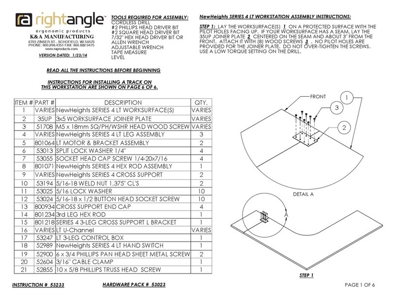 RIGHT ANGLE NewHeights Series Assembly instructions