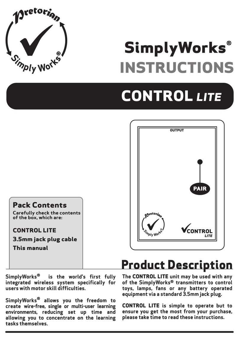 Pretorian SimplyWorks Control Lite instructions Pretorian SimplyWorks Control Lite instructions