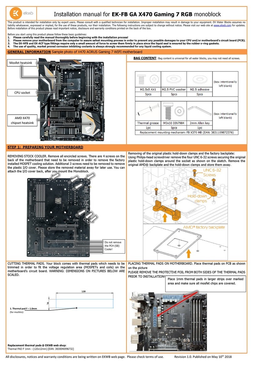 ekwb EK-FB GA X470 Gaming 7 RGB User manual ekwb EK-FB GA X470 Gaming 7 RGB User manual