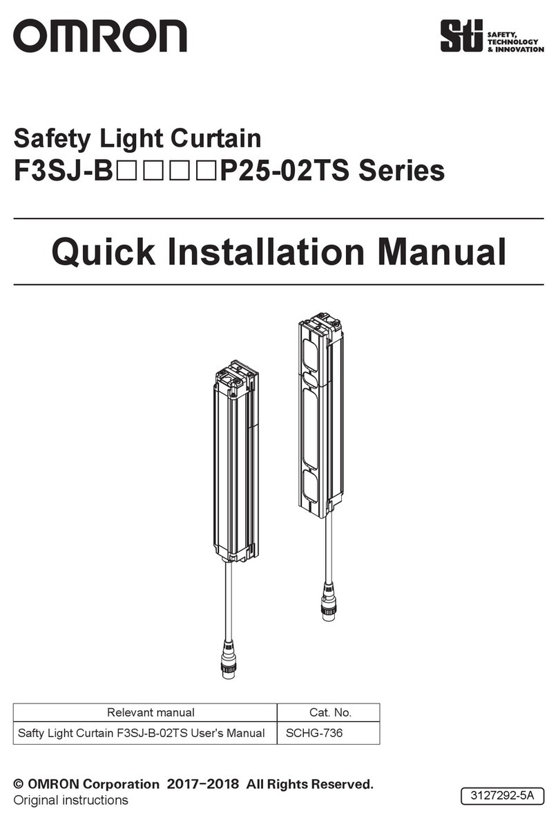 Omron Sti F3SJ-B P25-02TS Series Quick installation manual