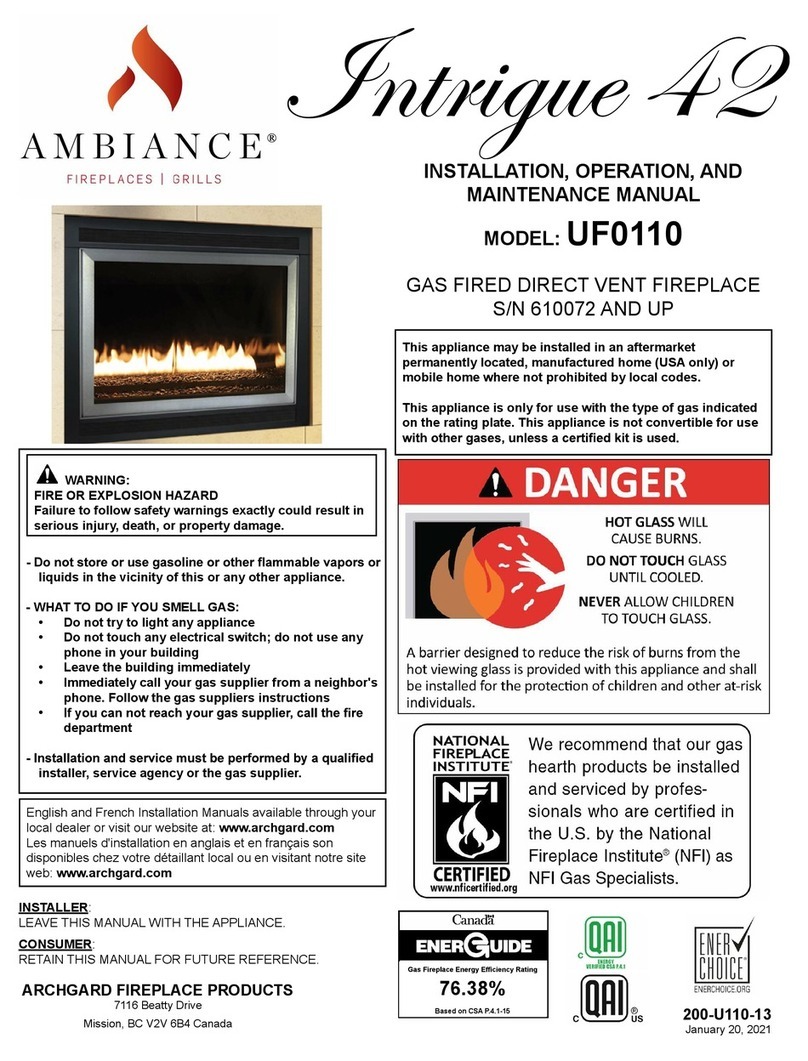 Ambiance Fireplaces Intrigue 42 User manual