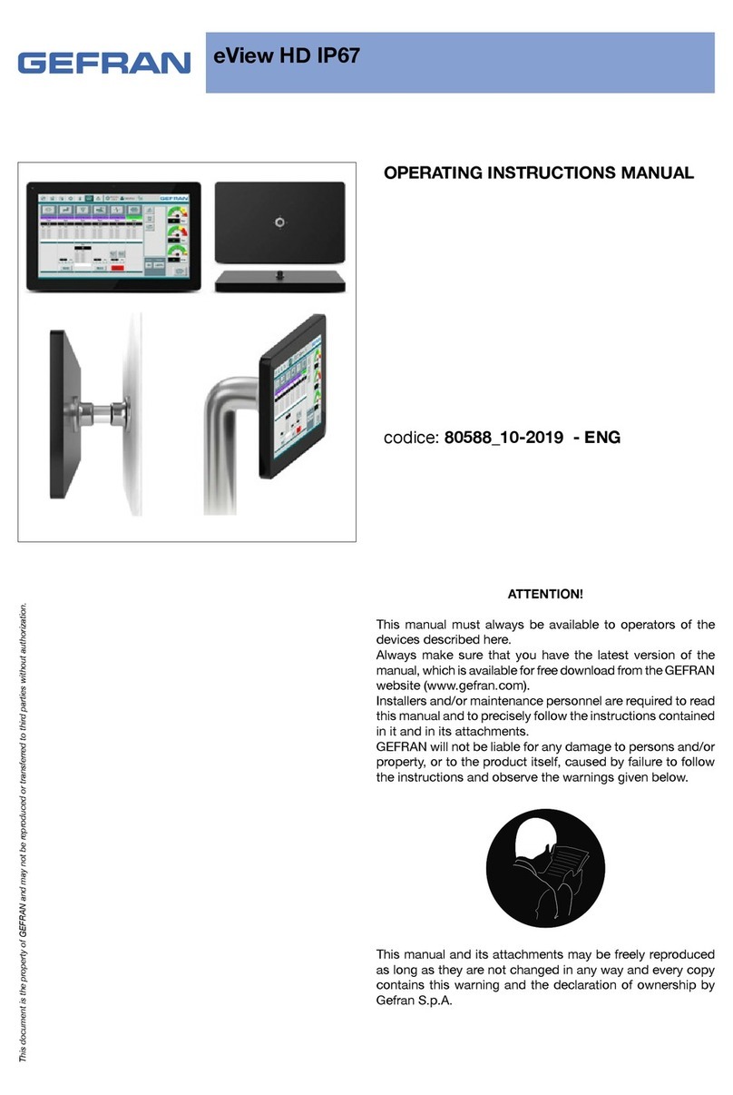 gefran eView HD IP67 Series Operating instructions manual