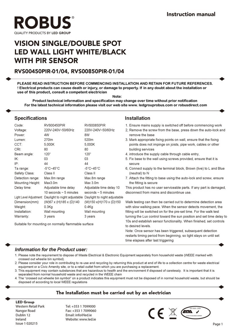 Robus RVS00450PIR-01 instruction manual Robus RVS00450PIR-01 instruction manual