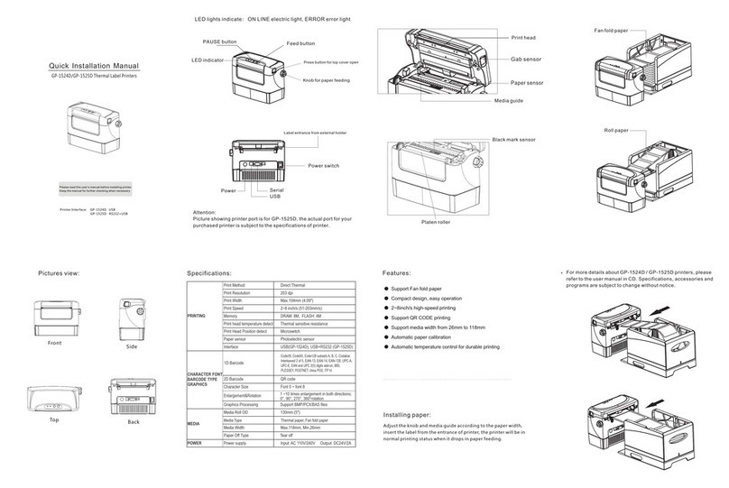 GPRINTER GP-1524D Quick installation manual