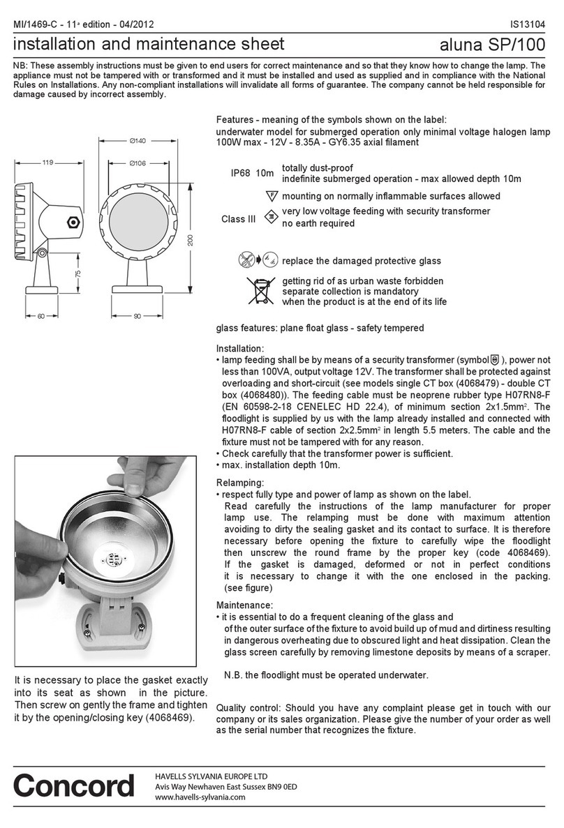 CONCORD aluna SP/100 Instruction Manual