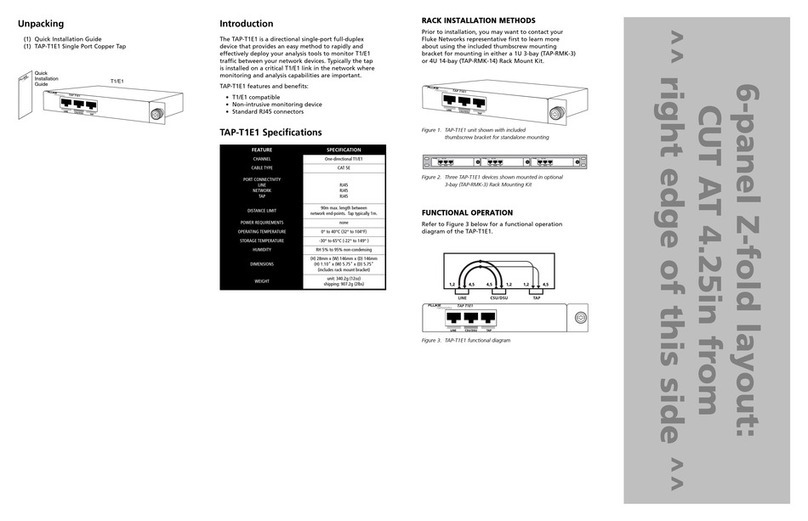 Fluke TAP-T1E1 Quick installation guide