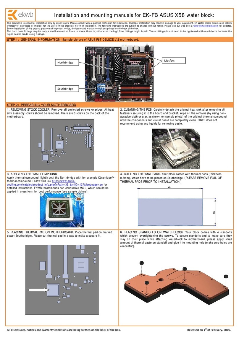 ekwb EK-FB ASUS X58 Installation and mounting manuals