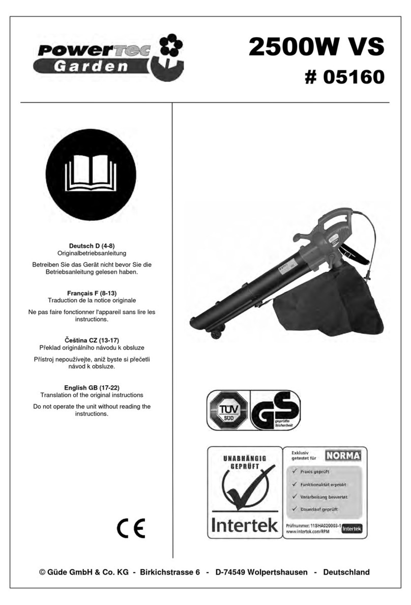 POWERTEC Garden 2500W VS Translation of the original instructions