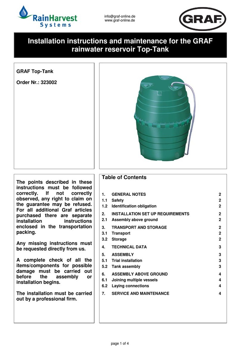 Graf RainHarvest Systems Top-Tank 323002 Instructions for use