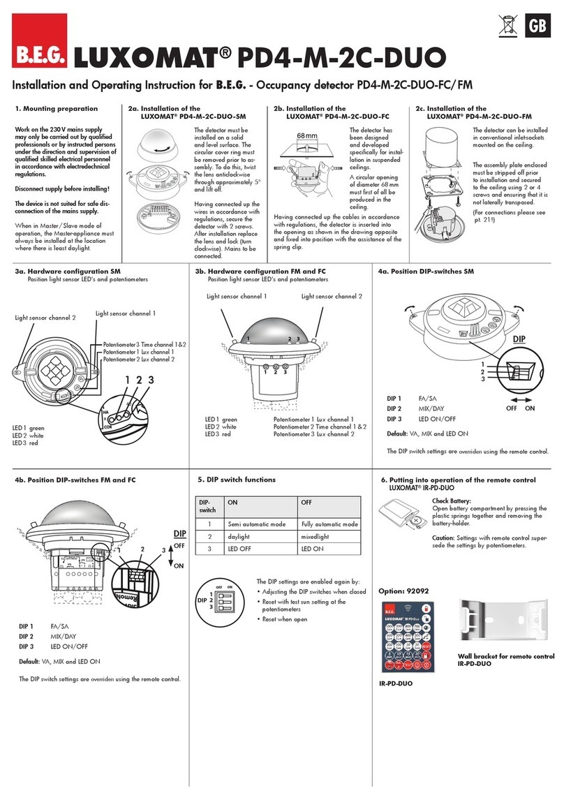 B.E.G. LUXOMAT PD4-M-2C-DUO Installation and operating instructions