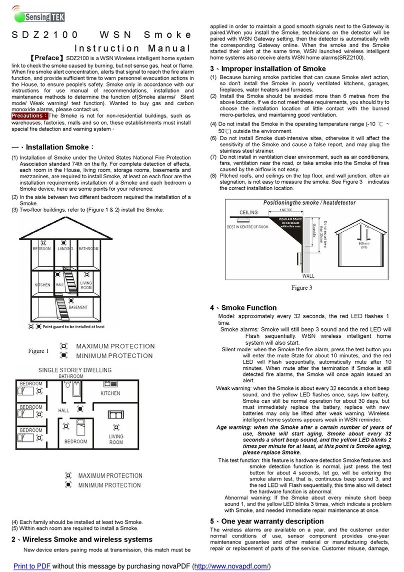 Sensing TEK SDZ2100 WSN Smoke instruction manual