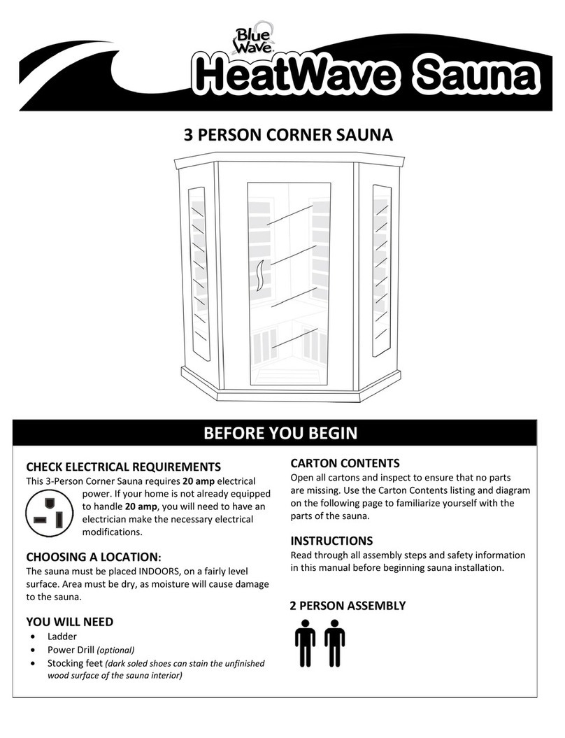 Blue Wave HeatWave Sauna quick start guide
