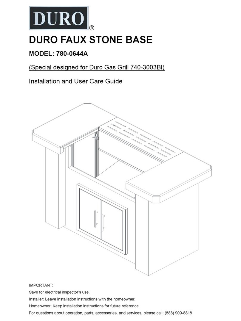 Duro FAUX STONE BASE 780-0644A Installation and user care guide