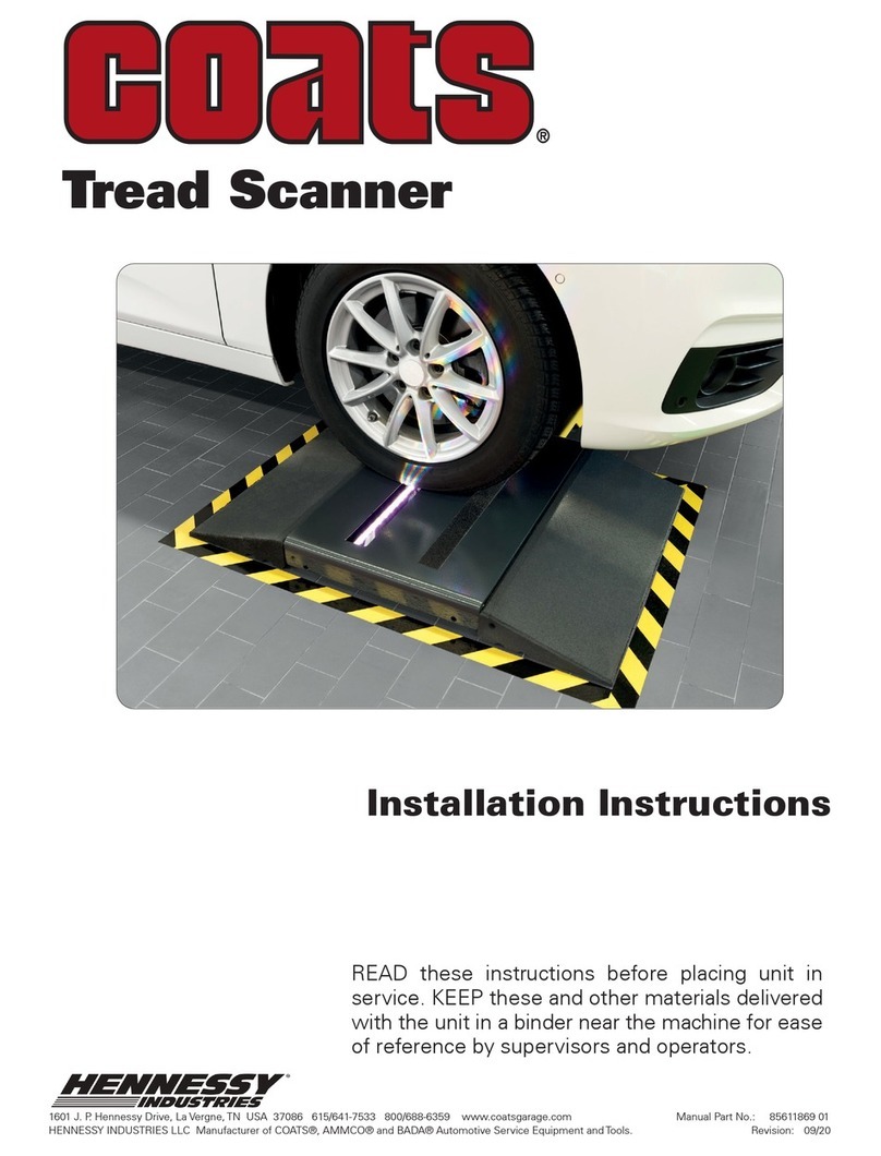 HENNESSY INDUSTRIES COATS Tread Scanner installation instructions HENNESSY INDUSTRIES COATS Tread Scanner installation instructions