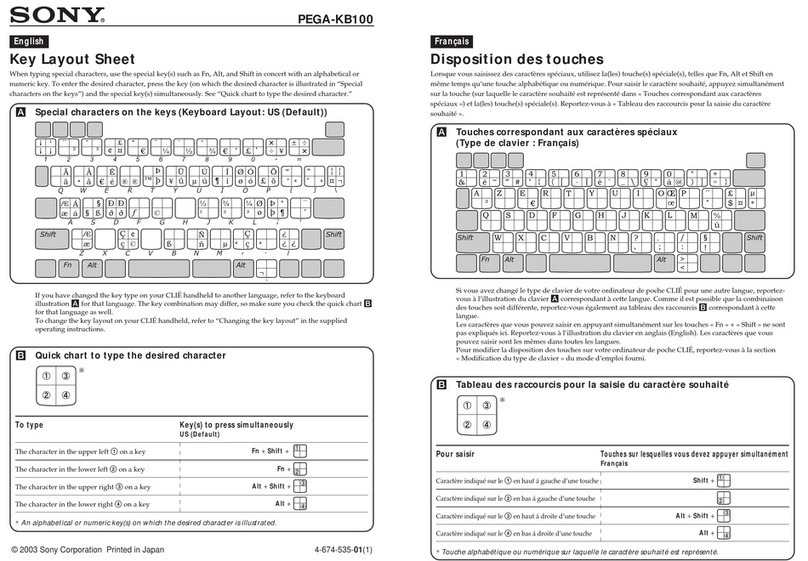 Sony PEGA-KB100 - Compact Keyboard quick start guide