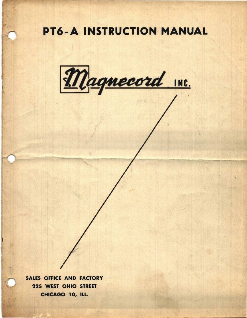 Magnecord PT6-A Series User manual