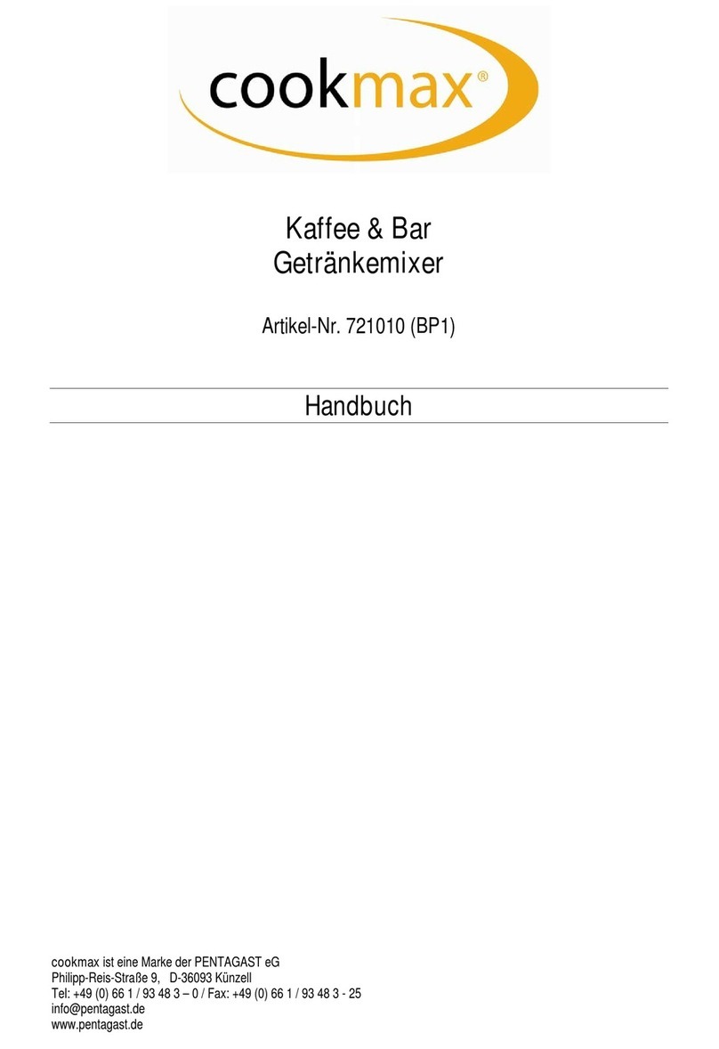 CookMax BP1 Installation, operating and service instructions