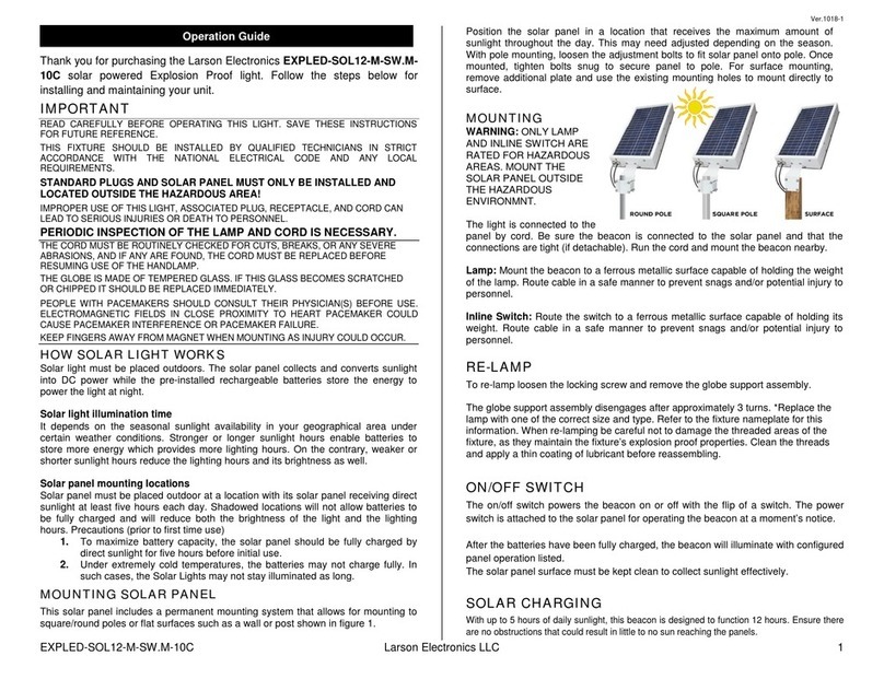 Larson Electronics EXPLED-SOL12-M-SW.M10C User manual