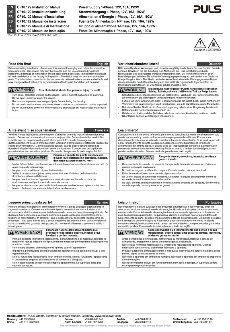 Puls DIMENSION CP10.122 User manual