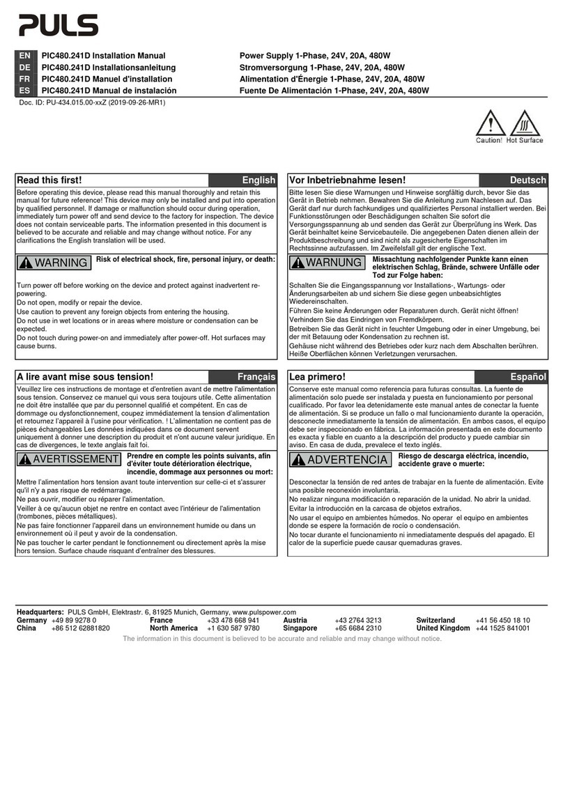 Puls PIC480.241D User manual