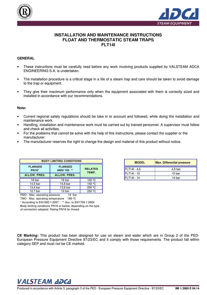 VALSTEAM ADCA FLT14I Series Installation and maintenance instructions VALSTEAM ADCA FLT14I Series Installation and maintenance instructions