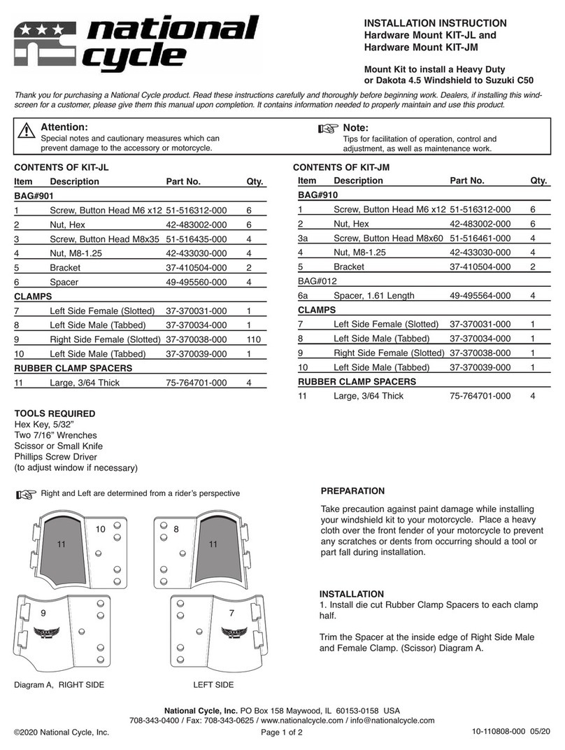 National Cycle KIT-JL User manual National Cycle KIT-JL User manual