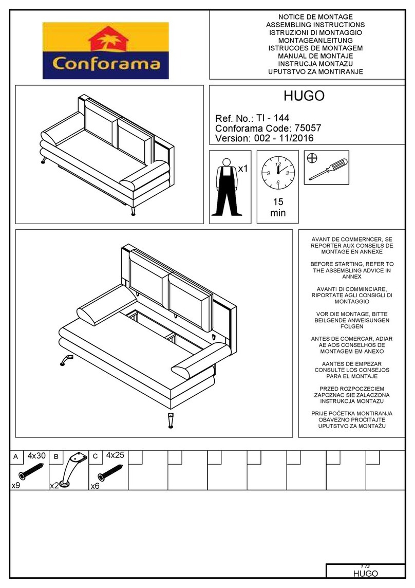 CONFORAMA HUGO TI - 144 Installation guide