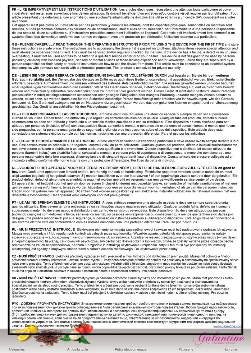 Galantine 054580 manual