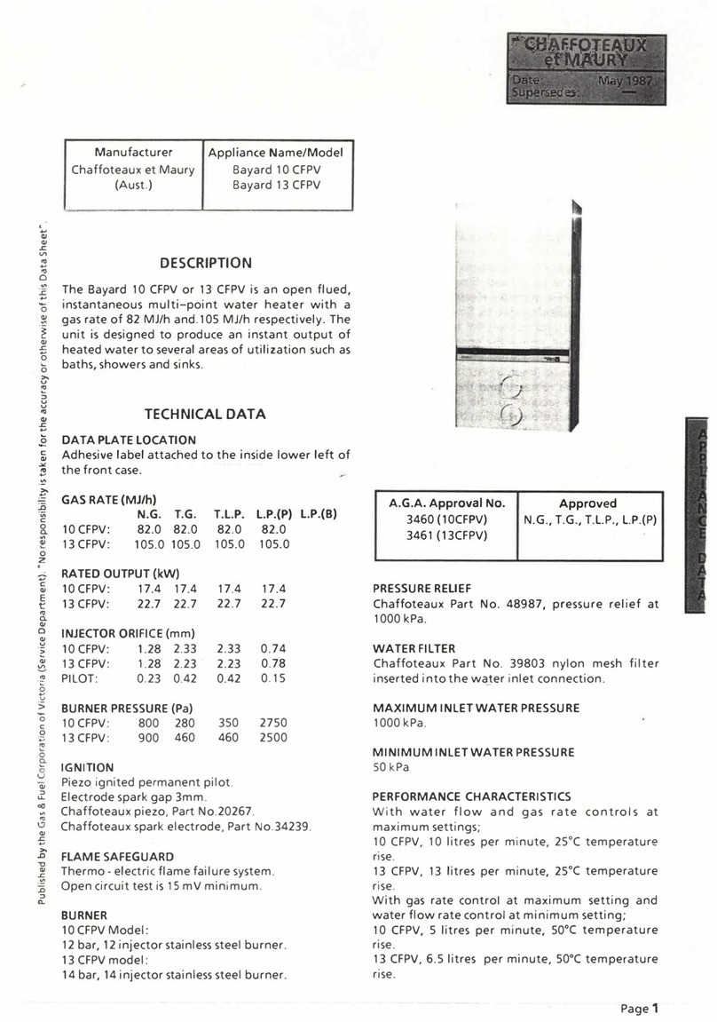 Chaffoteaux & Maury Bayard 10 CFPV manual