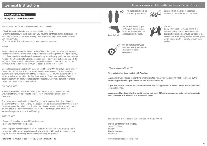 Mercia Garden Products 04OCTGH0606-V3 General instructions