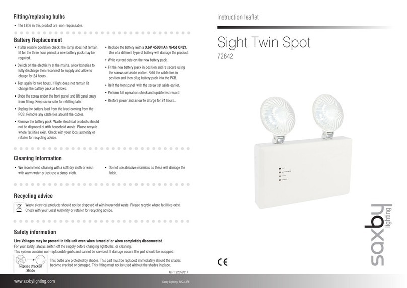 Saxby Lighting 72642 Instruction leaflet