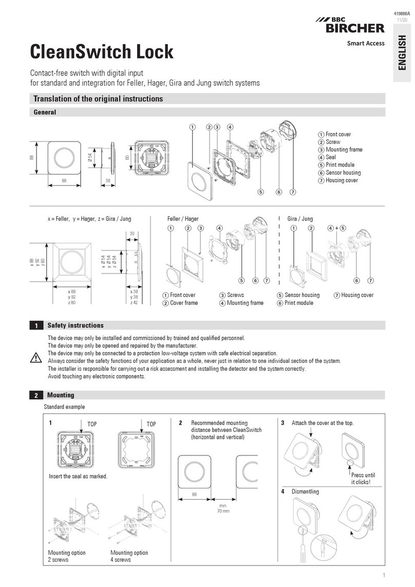 BBC Bircher CleanSwitch Lock User manual
