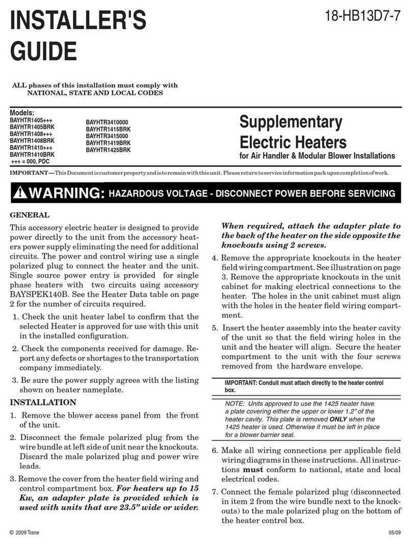 Trane BAYHTR1405000 Assembly instructions