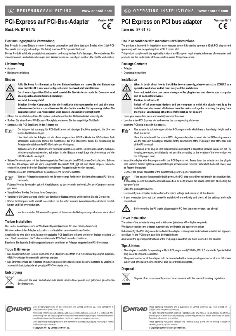 Conrad 97 61 75 User manual