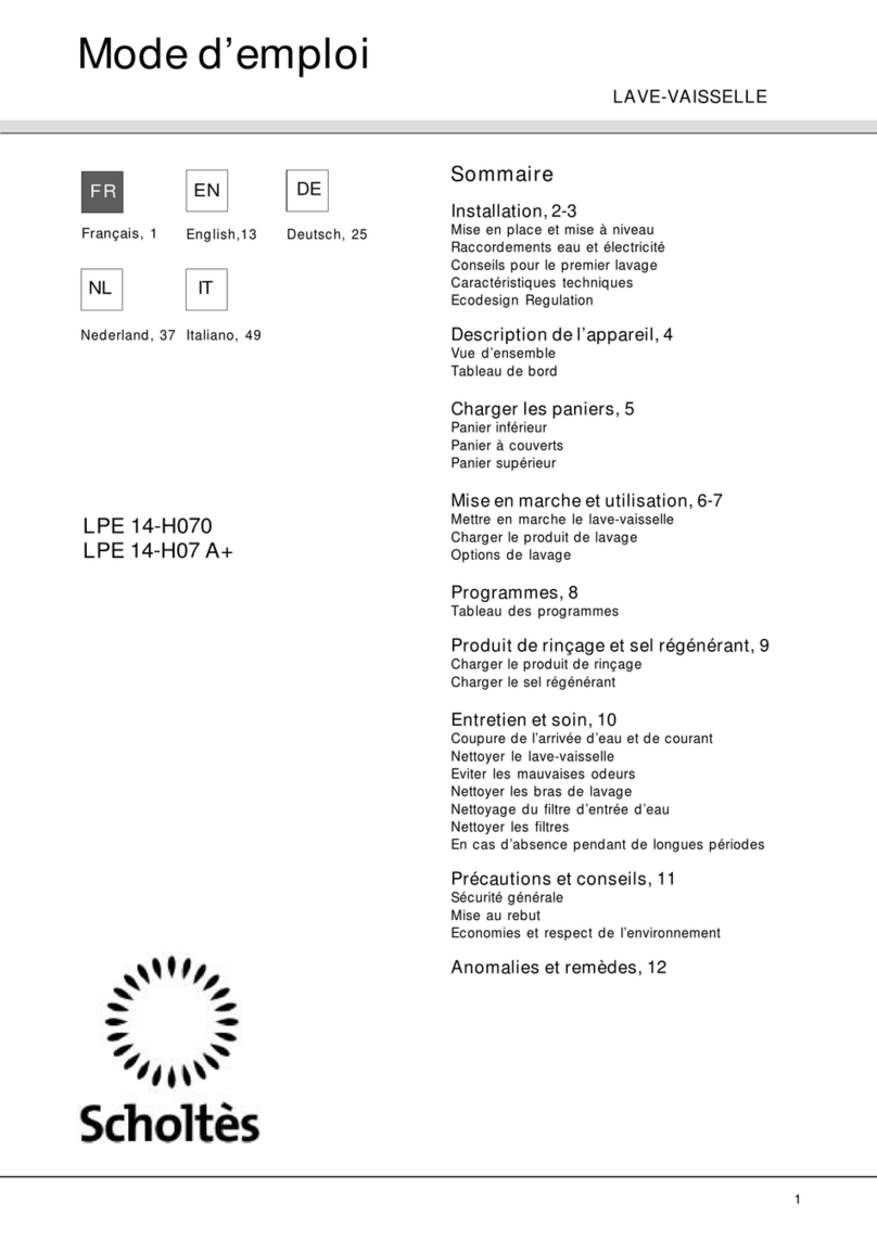 SCHOLTES LPE 14-H070 operating instructions