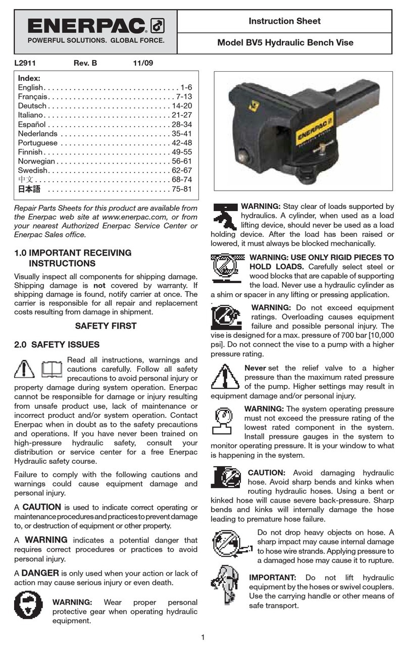 Enerpac BV5 User manual