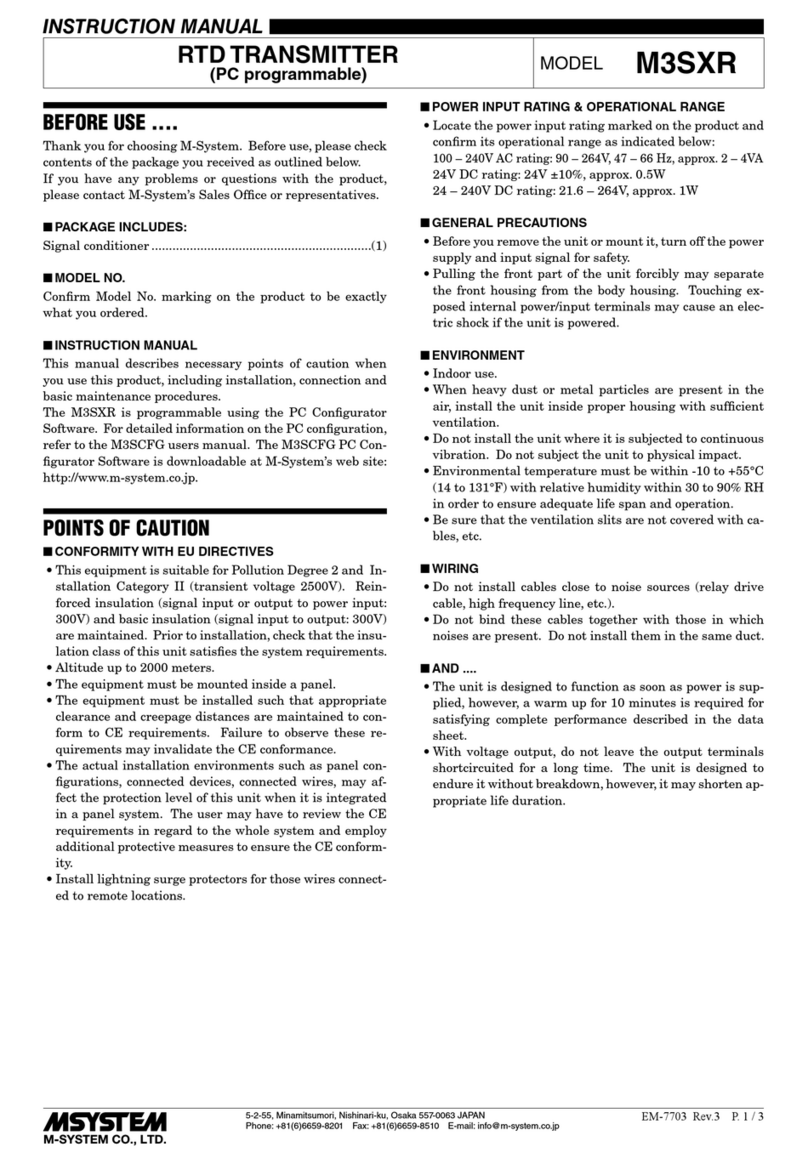 M-system M3SXR instruction manual M-system M3SXR instruction manual