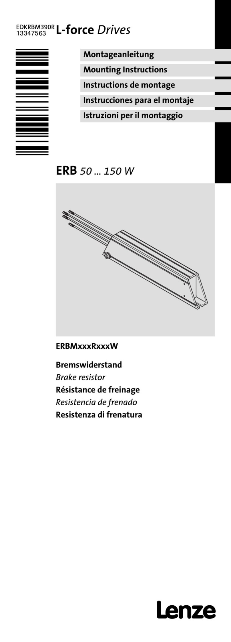 Lenze ERBM R Series Mounting instructions
