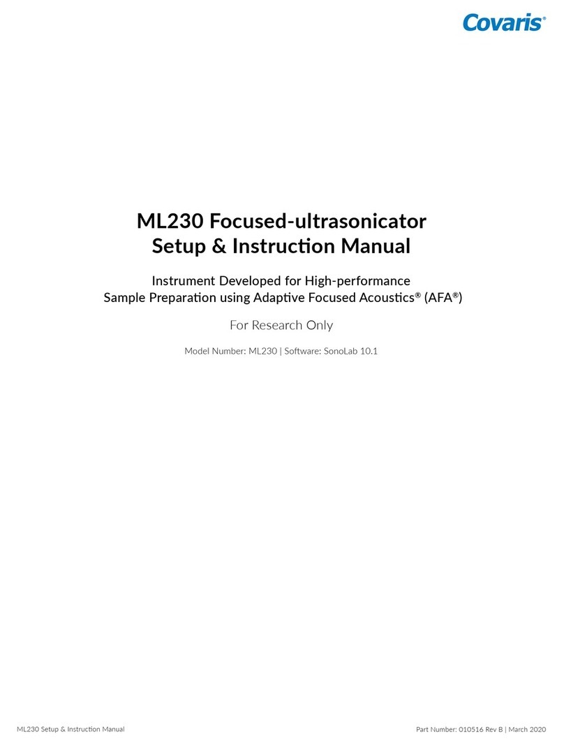 Covaris ML230 Setup & instruction manual
