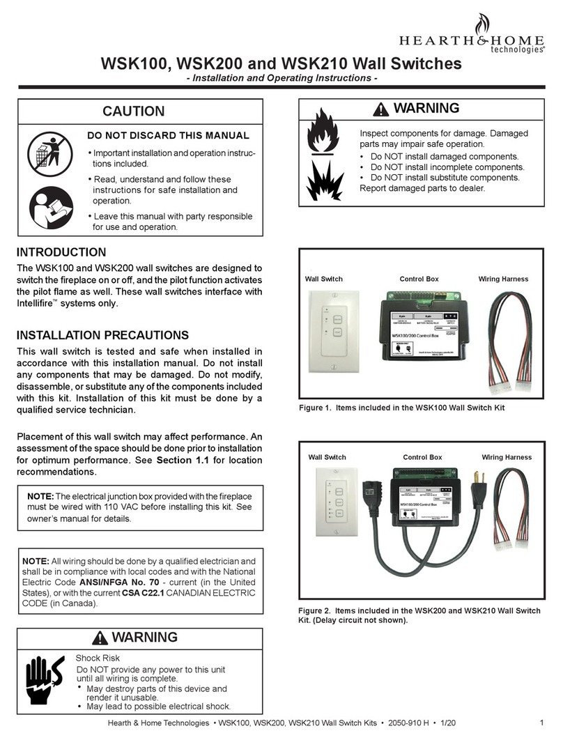 Hearth & Home WSK100 Installation and operating instructions