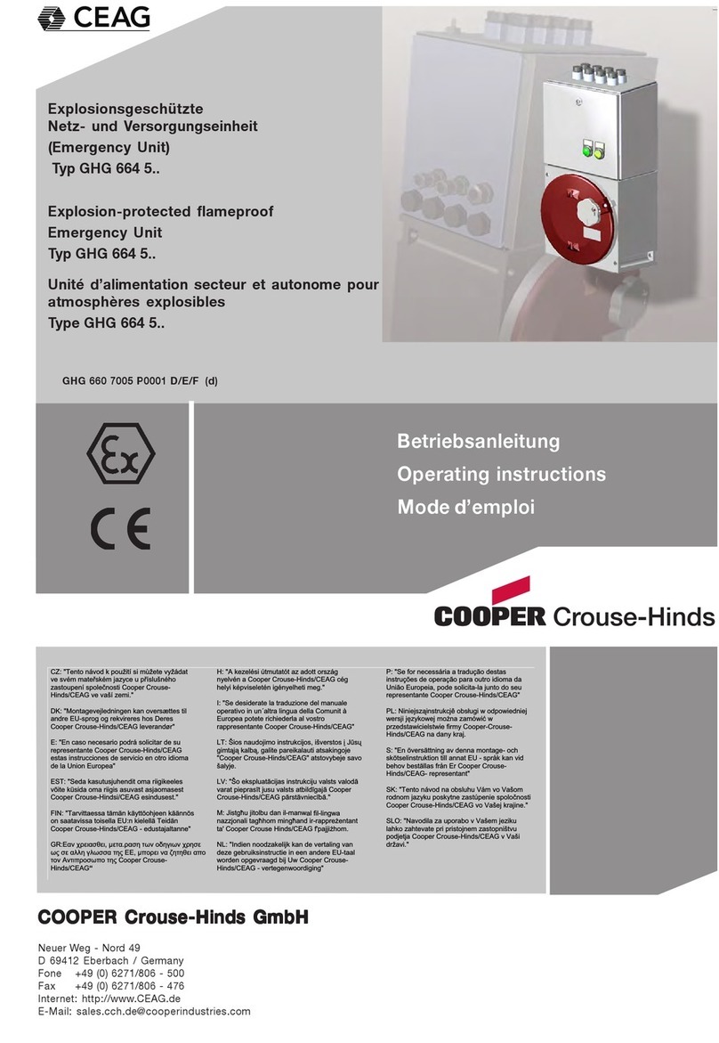 Cooper Crouse-Hinds GHG 664 5 Series operating instructions
