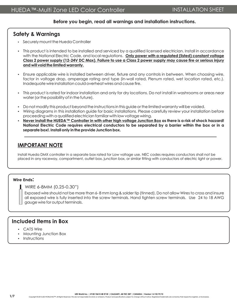 LED World HUEDA Installation sheet