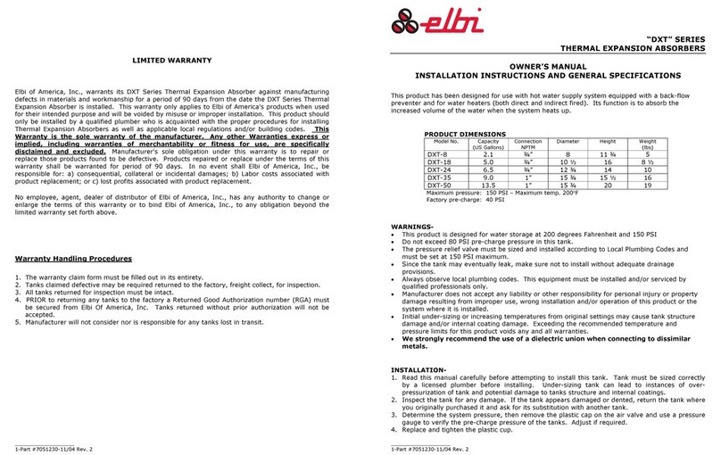 Elbi DXT Series owner's manual