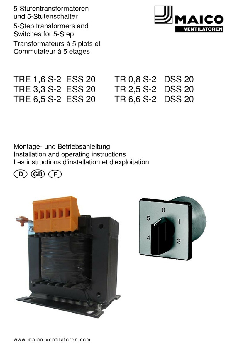 Maico TRE 1,6 S-2 ESS 20 Installation and operating instructions