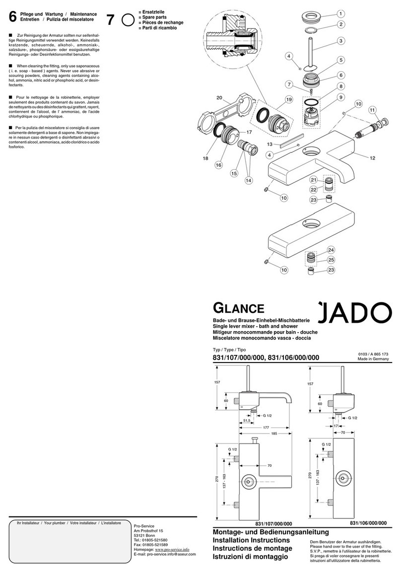 JADO GLANCE 831/107/000/000 User manual