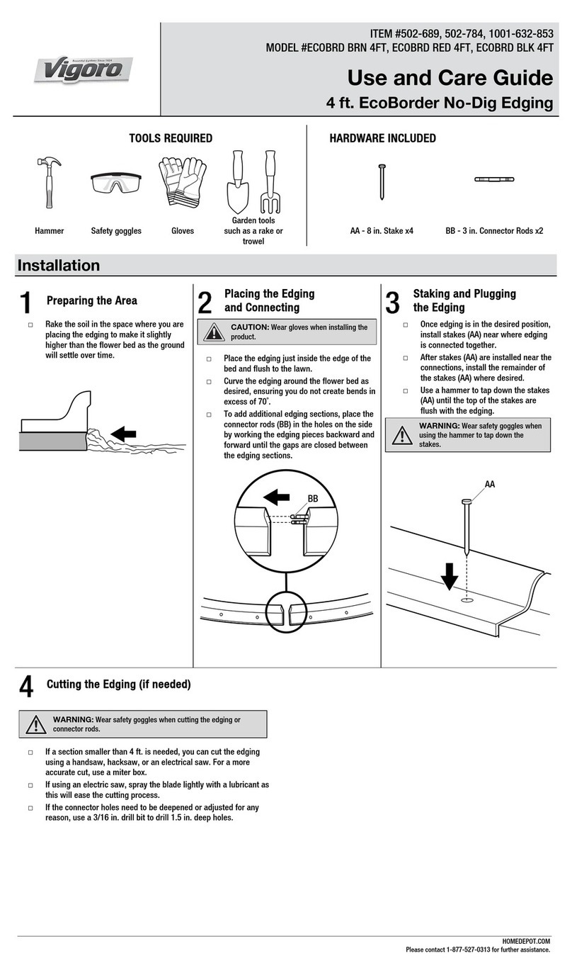 Vigoro EcoBorder ECOBRD BRN 4FT Use and care guide