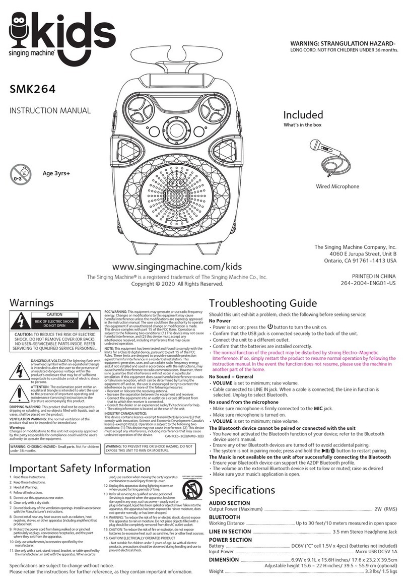 The Singing Machine SMK264 User manual
