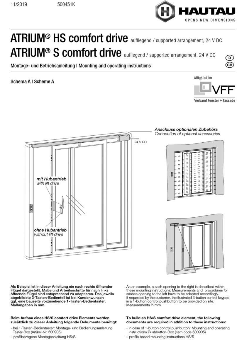 HAUTAU ATRIUM HS Mounting and operating instructions